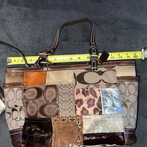 The Coach F12843 Patchwork Shoulder Bag